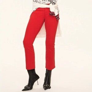 CABI Kick Back Kick Flare Jeans Candy Apple Red Sz 0 #6496 NWOT